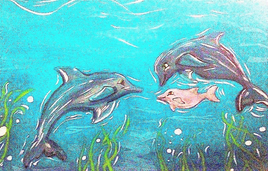 Леночка дельфин. Сказки про дельфинов. Сказочный Дельфин. Сказочная картина дельфинов. Дельфин рисунок.