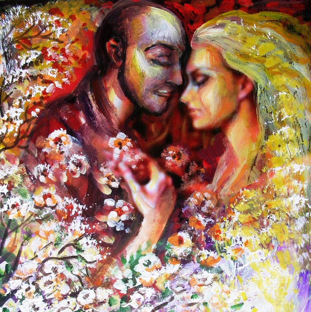 Любовь приносит людям счастье. Живопись Юлии Легчановой. Картина "любовь". Картина приносящая любовь и счастье.
